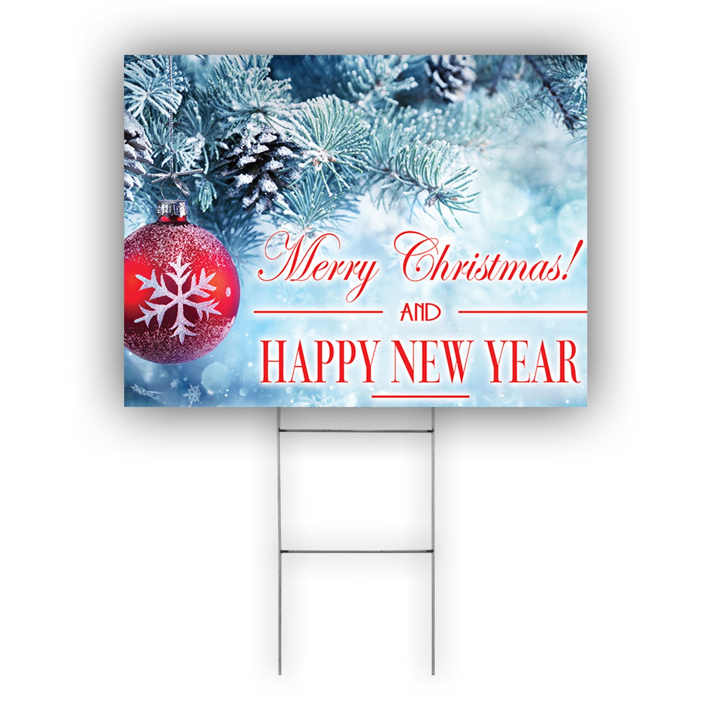 Merry Christmas And Happy New Year Coroplast Yard Sign