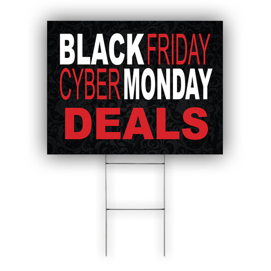 Black Friday Cyber Monday Deal Coroplast Yard Sign