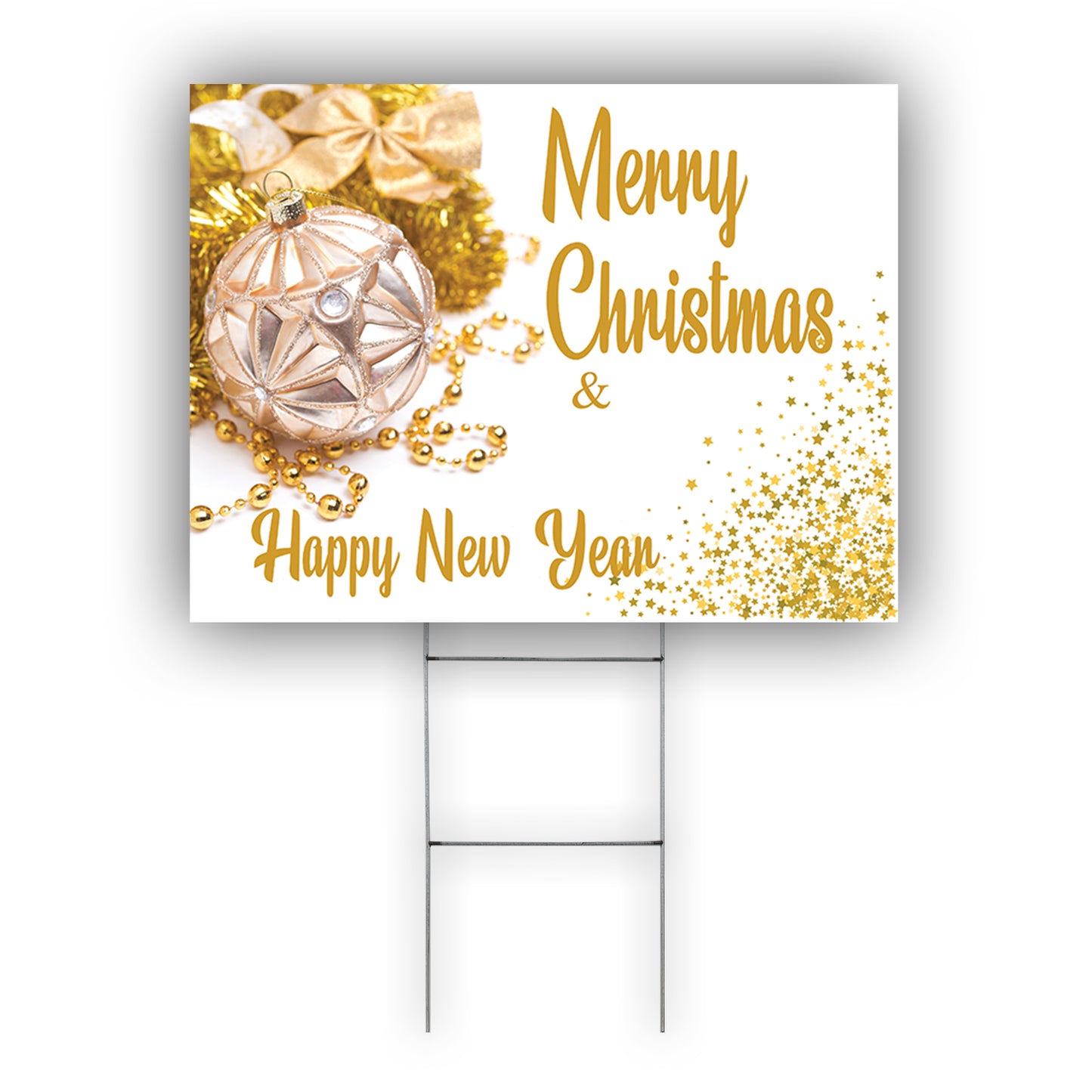 Merry Christmas & Happy New Year Coroplast Yard Sign