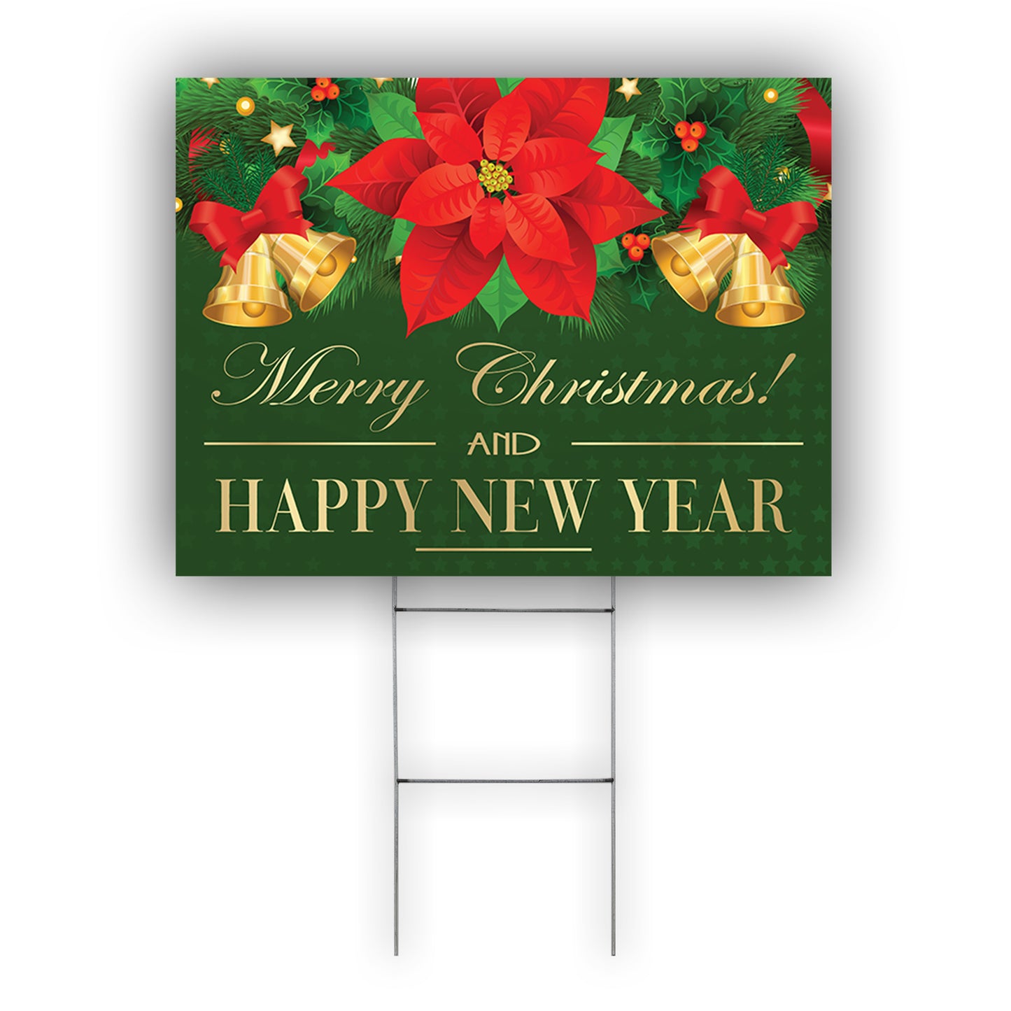 Merry Christmas & Happy New Year Coroplast Yard Sign