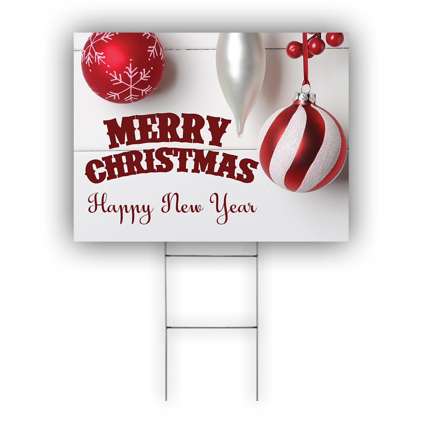 Merry Christmas & Happy New Year Coroplast Yard Sign
