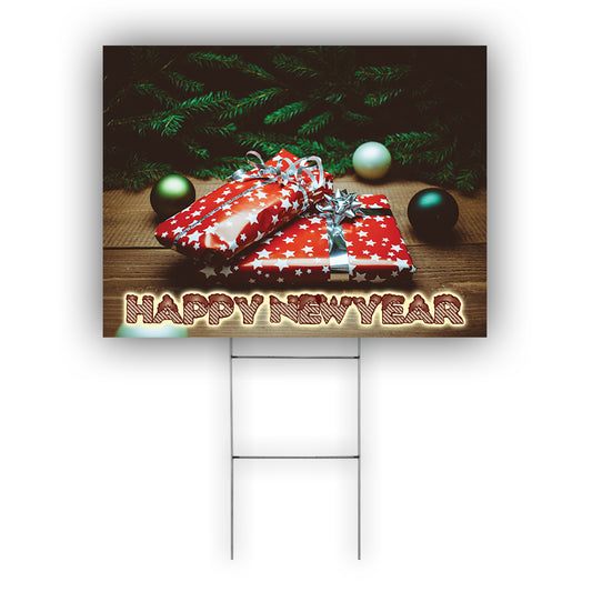 Happy New Year Coroplast Yard Sign