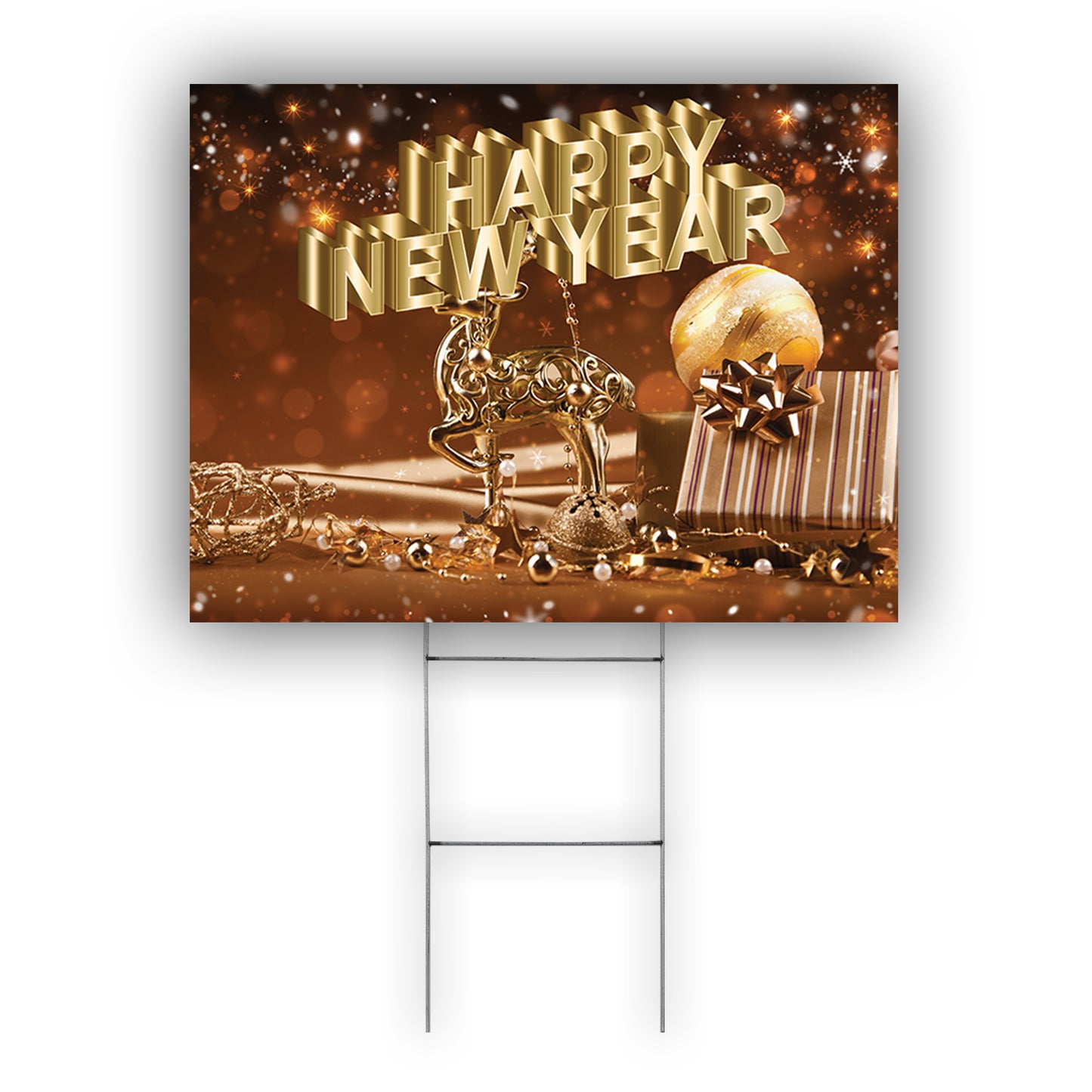 Happy New Year Coroplast Yard Sign