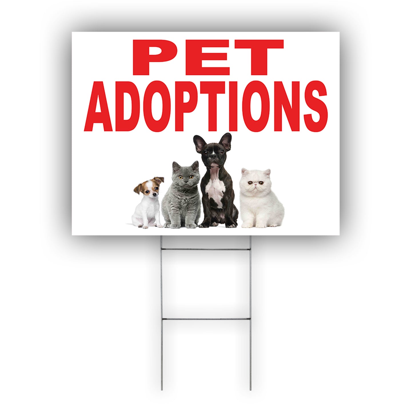 Pet adoptions coroplast yard sign