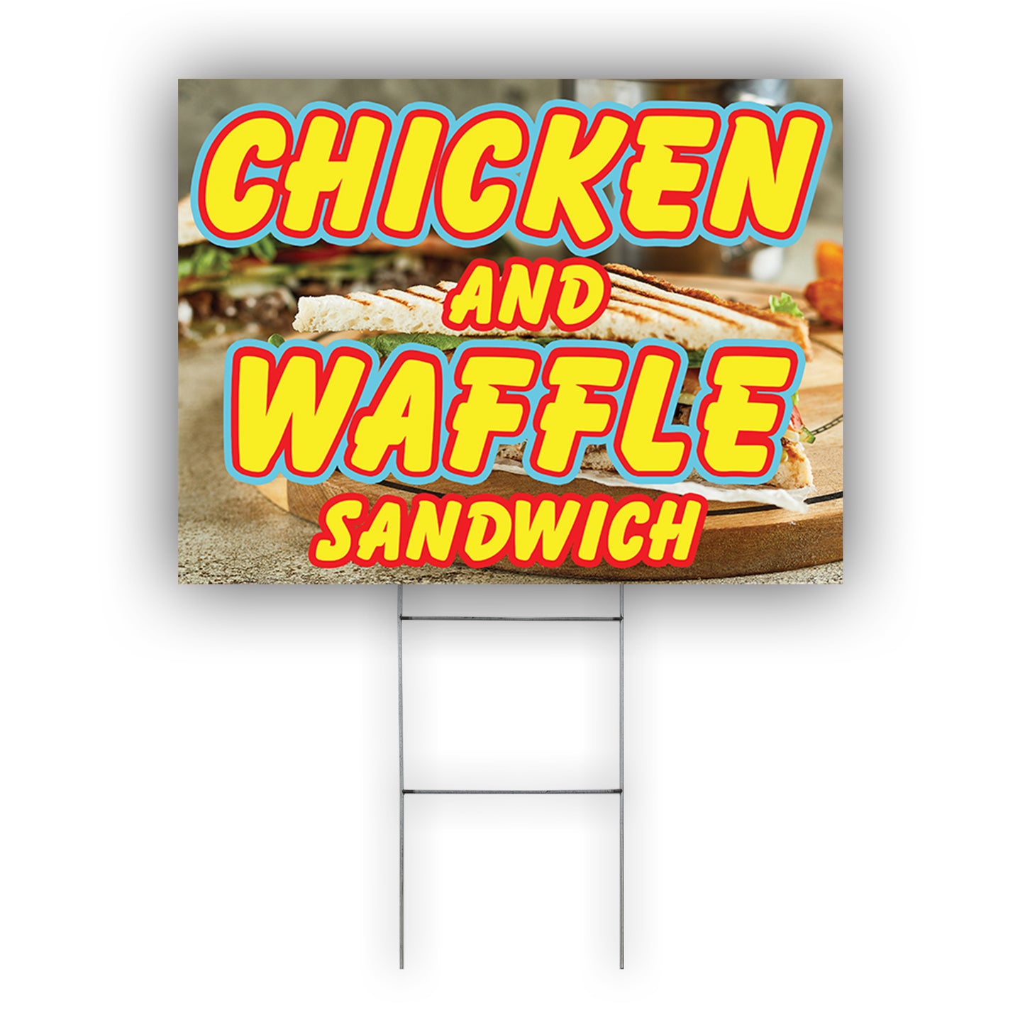 Chicken And Waffle Sandwich Coroplast Yard Sign