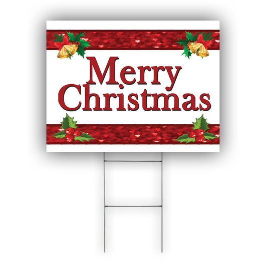 Merry Christmas Coroplast Yard Sign