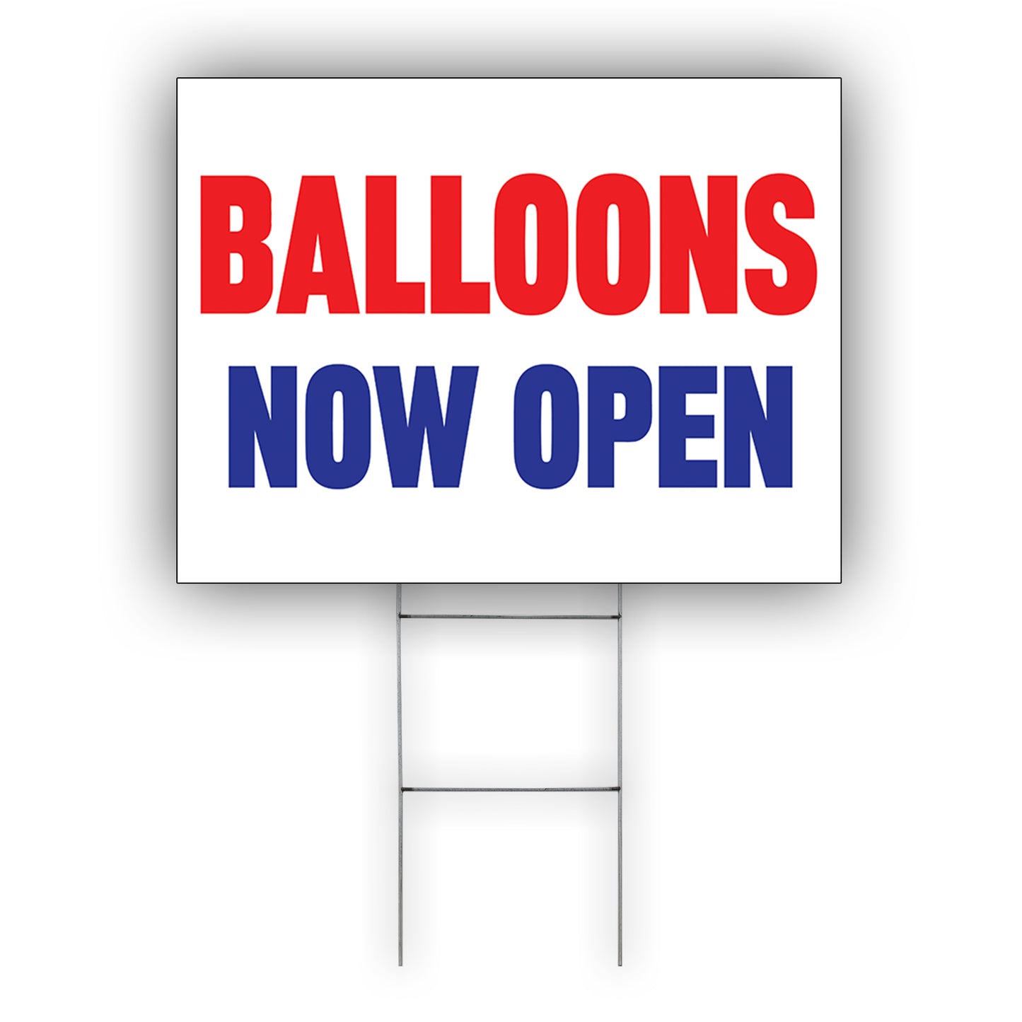 Balloons Now Open Coroplast Yard Sign
