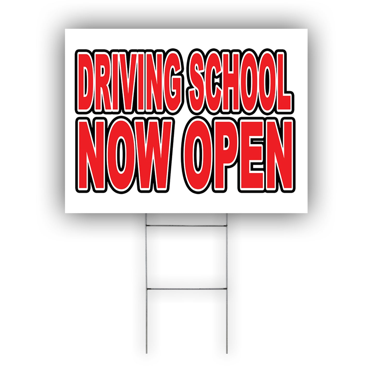 Driving School Now Open Coroplast Yard Sign
