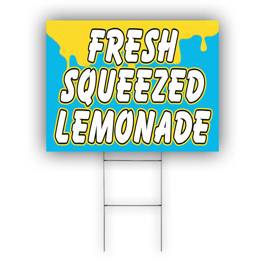 Fresh Squeezed Lemonade Coroplast Yard Sign