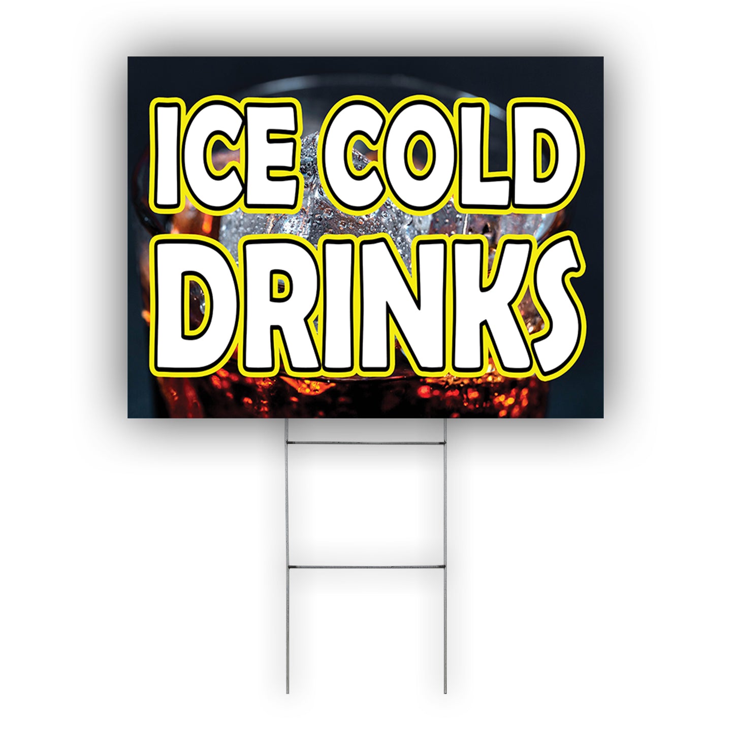 Ice Cold Drink Coroplast Yard Sign