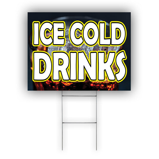 Ice Cold Drink Coroplast Yard Sign