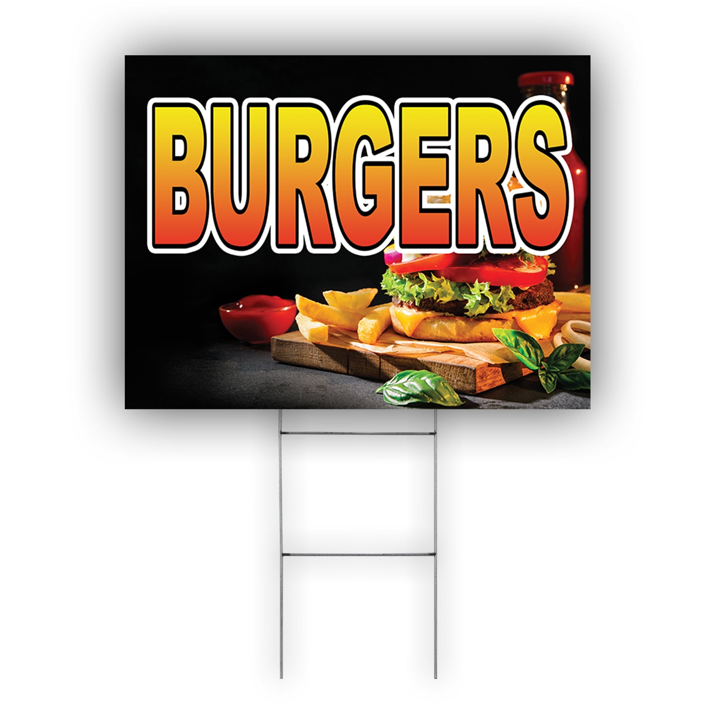 Burger Coroplast Yard Sign