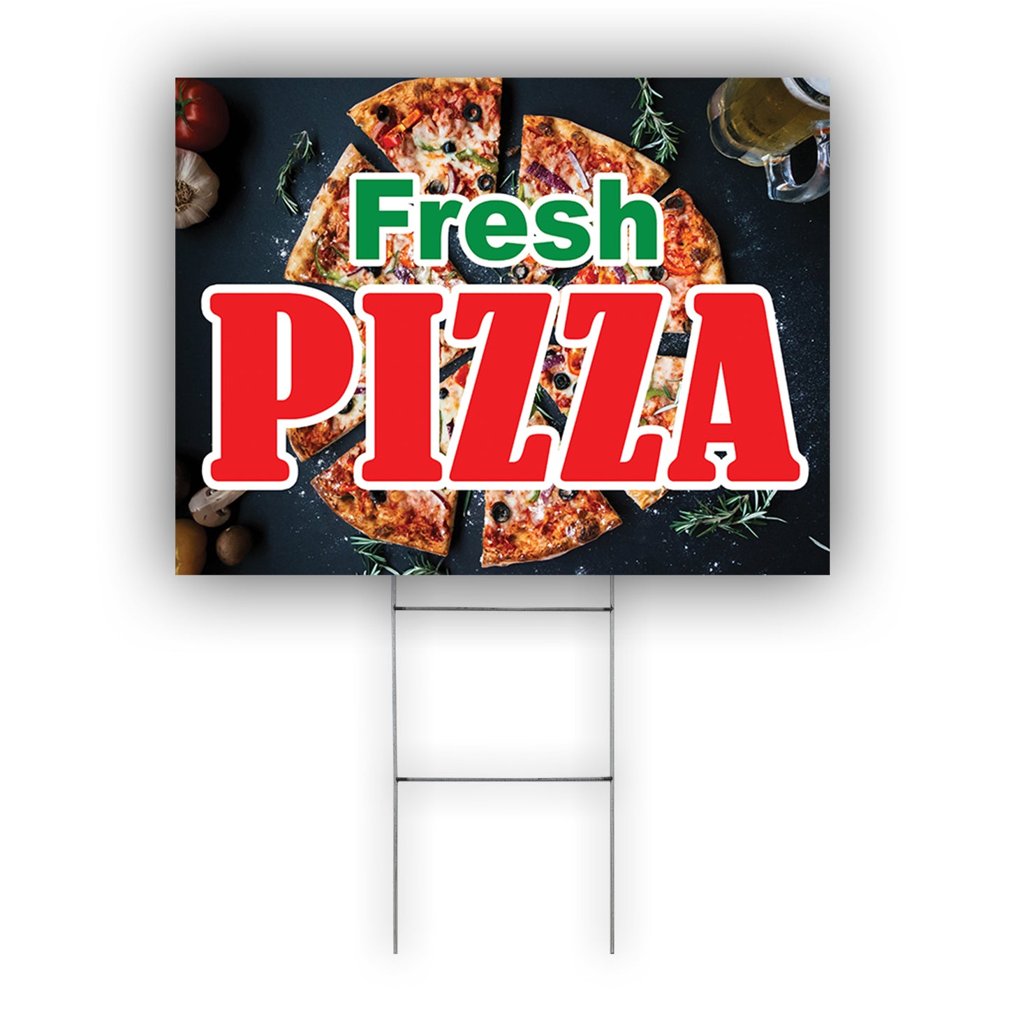 Fresh Pizza Coroplast Yard Sign