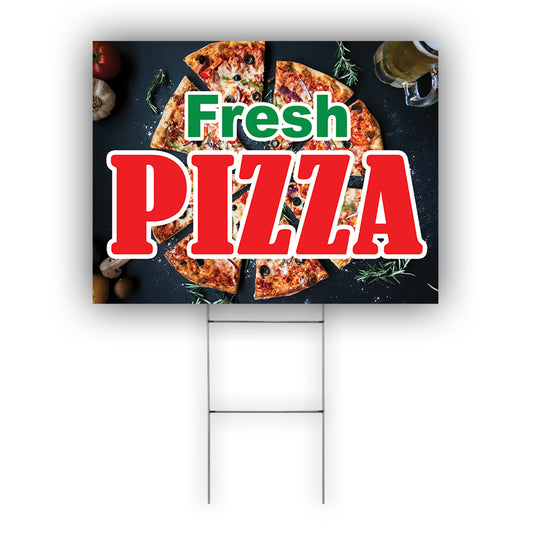 Fresh Pizza Coroplast Yard Sign