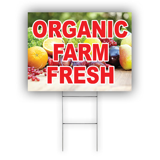 Organic Farm Fresh Coroplast Yard Sign