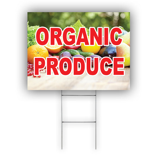 Organic Produce Coroplast Yard Sign