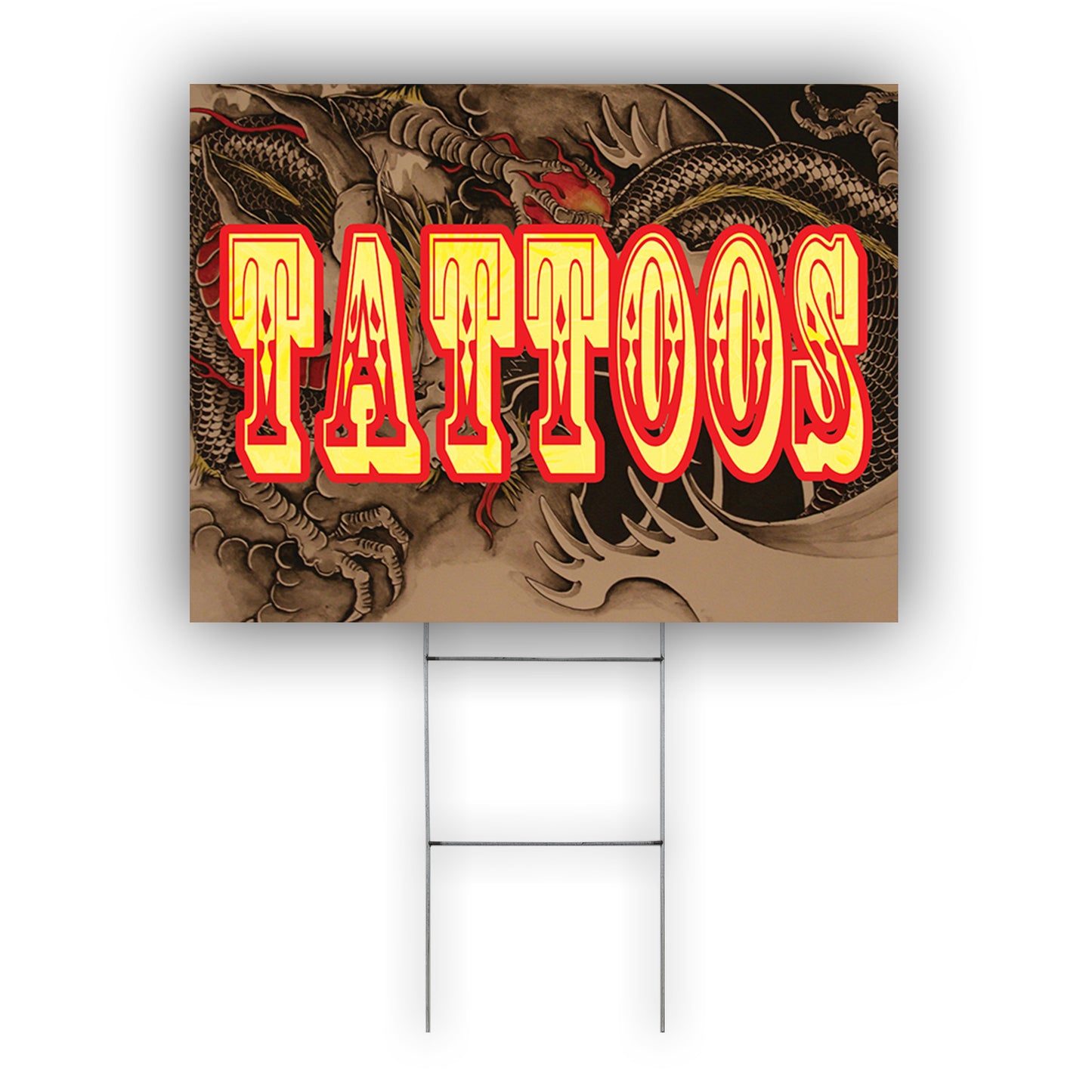 Tattoos Coroplast Yard Sign