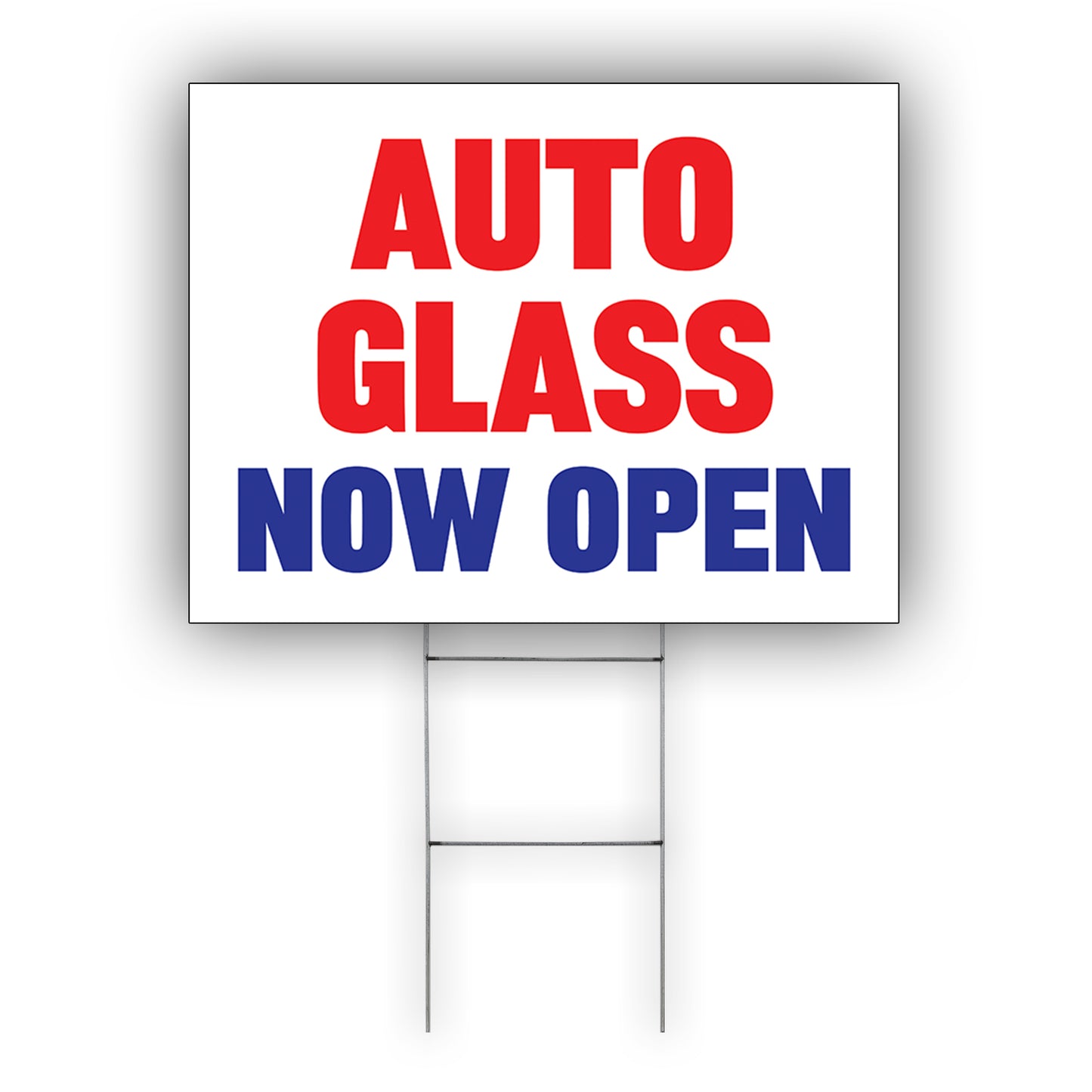 Auto Glass Now Open Coroplast Yard Sign