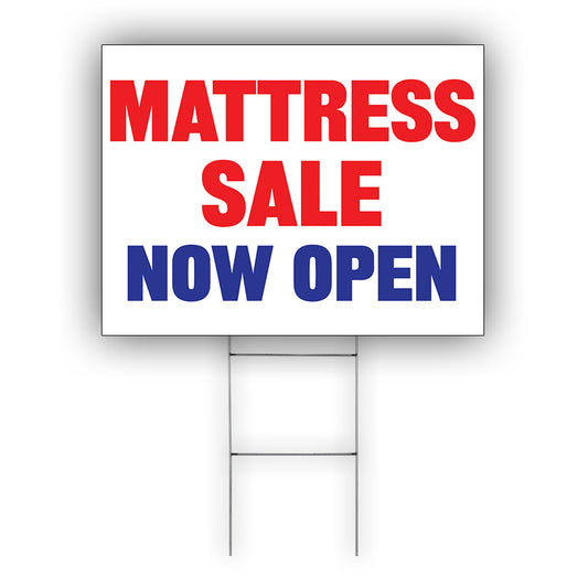 Mattress Sale Now Open Coroplast Yard Sign