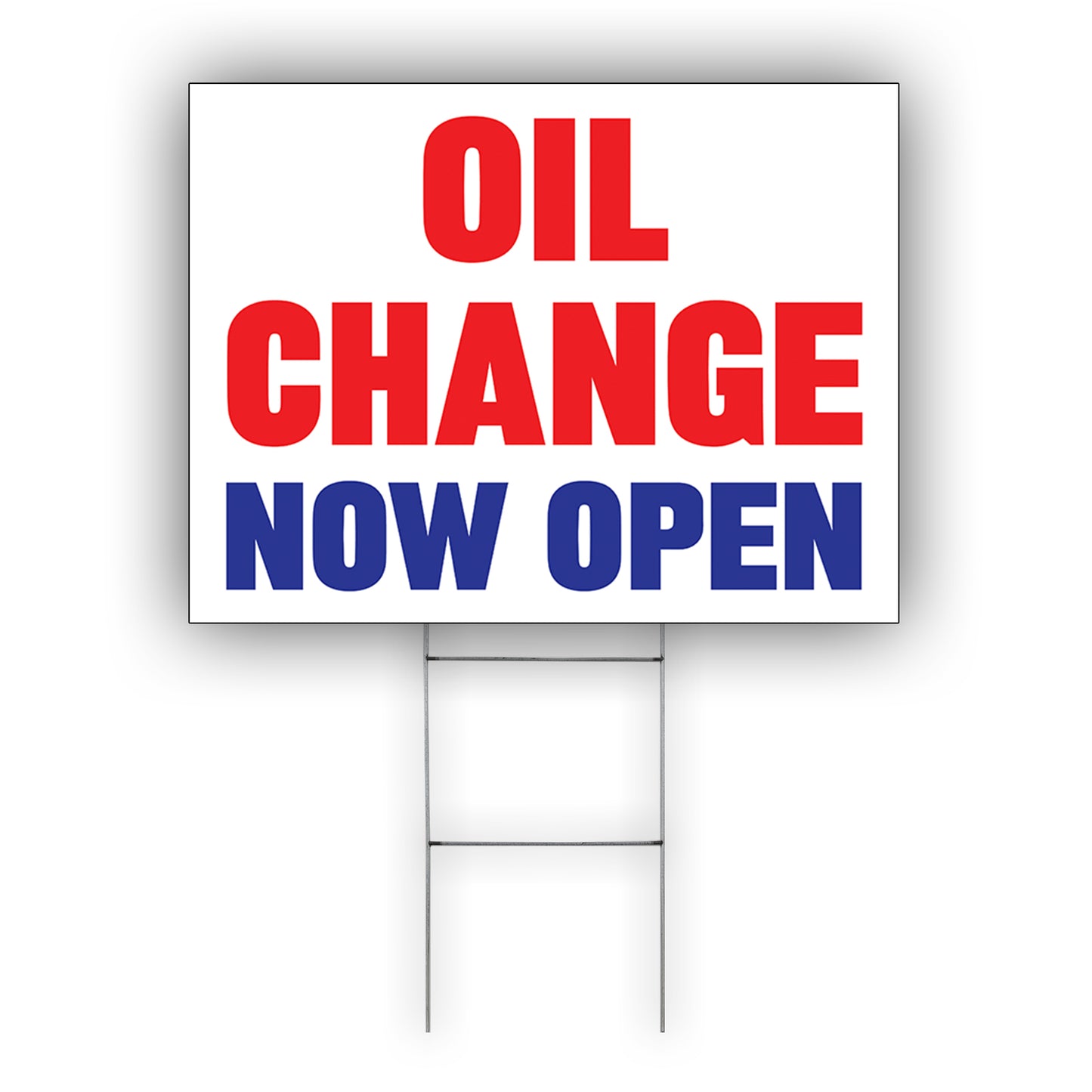 Oil Change Now Open Coroplast Yard Sign