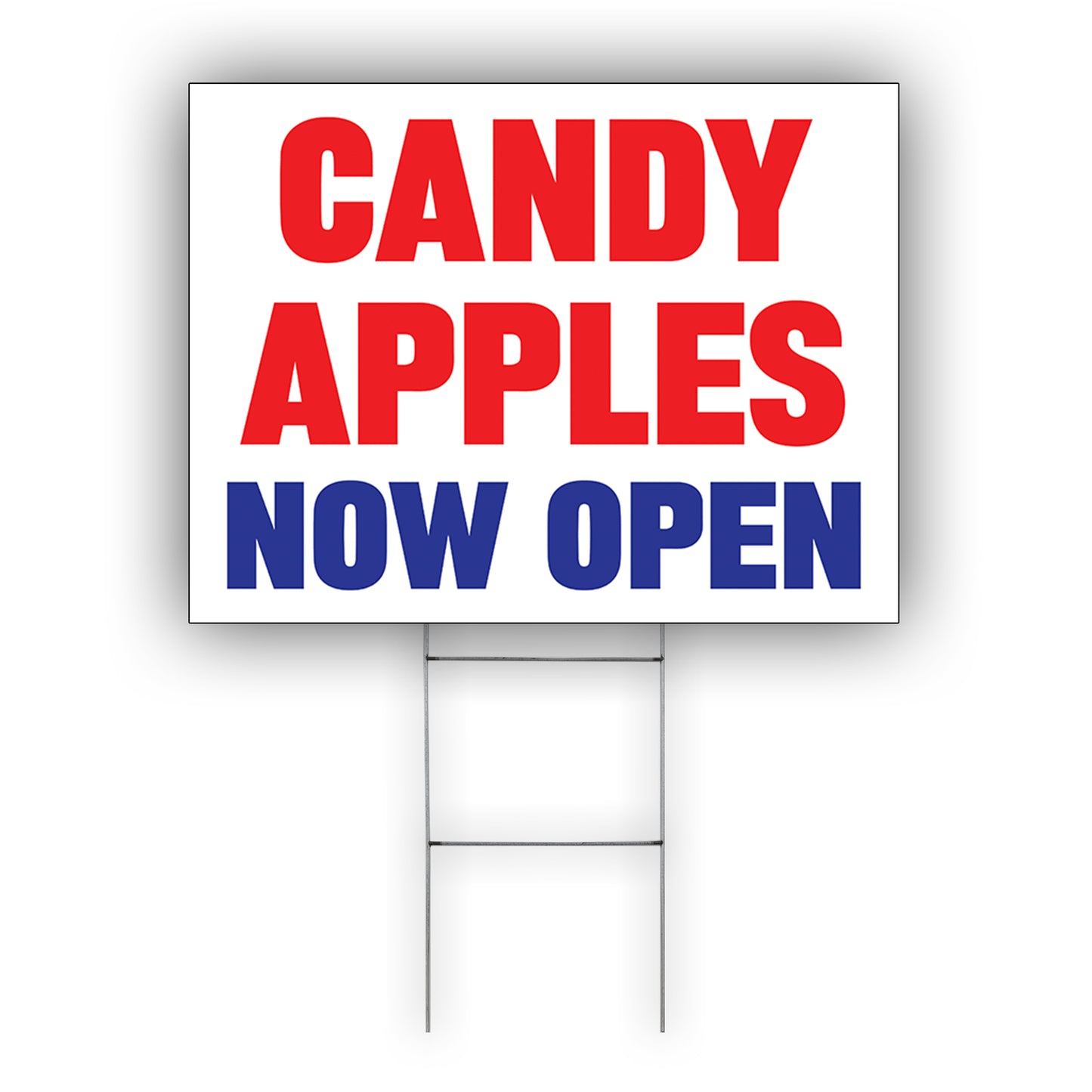 Candy Apples Now Open Coroplast Yard Sign