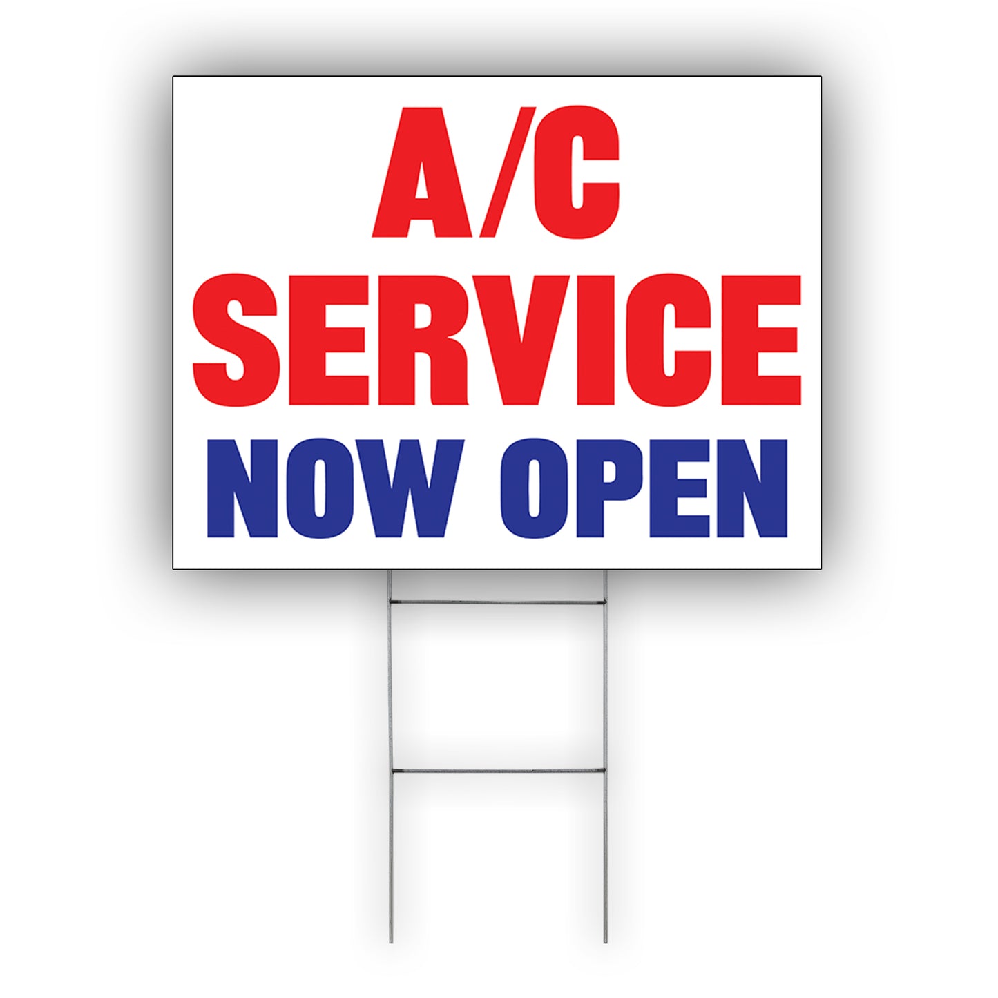 AC Service Now Open Coroplast Yard Sign