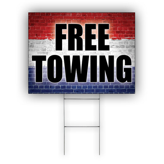 Free Towing Coroplast Yard Sign