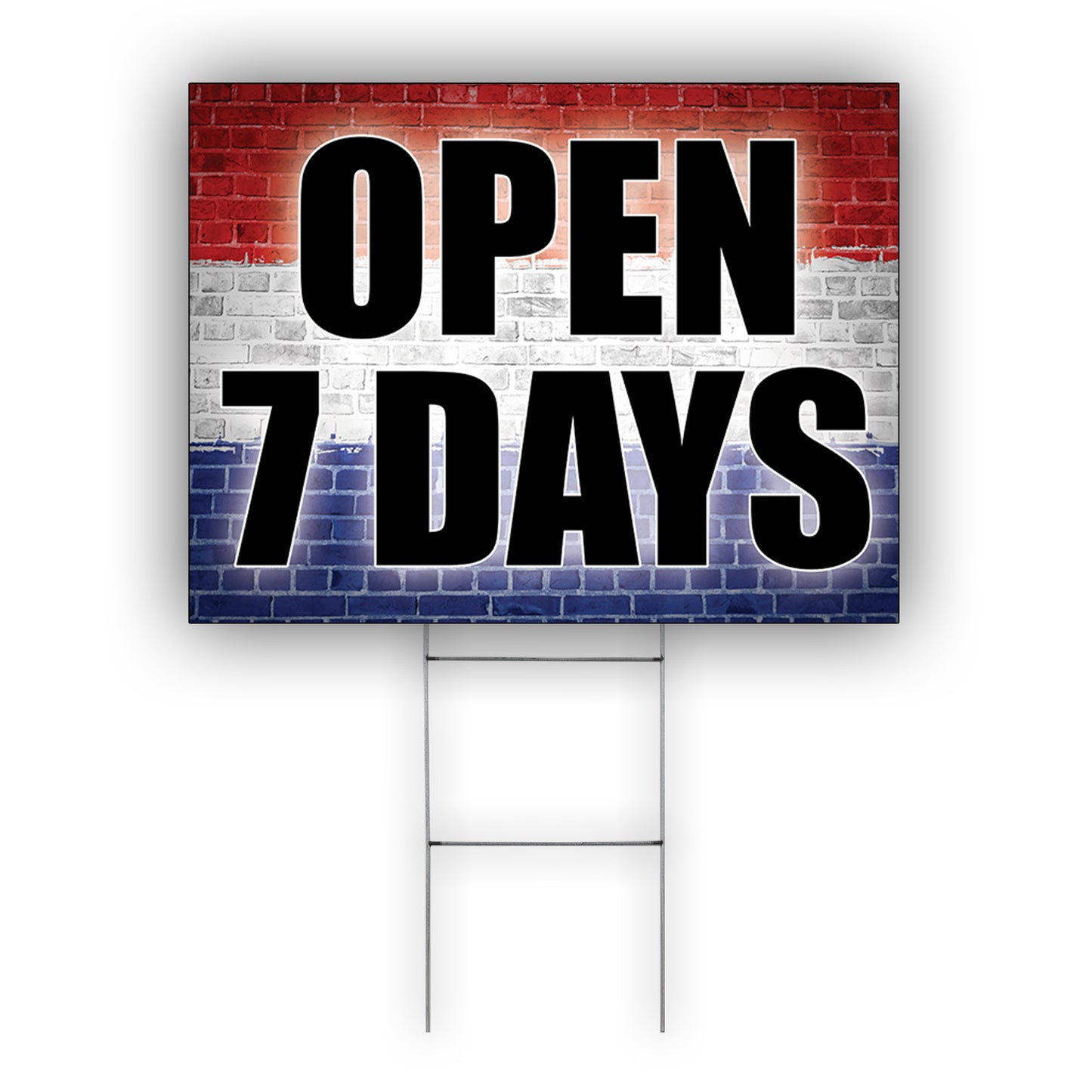 Open 7 Days Coroplast Yard Sign