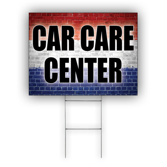 Car Care Center Coroplast Yard Sign