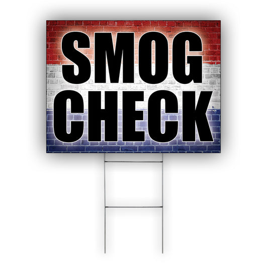 Smog Check Coroplast Yard Sign