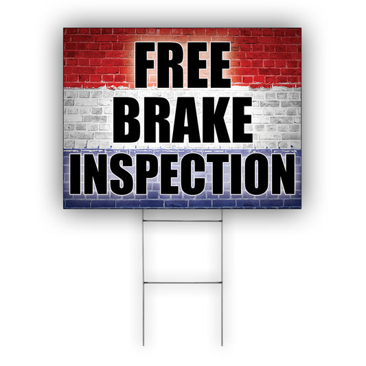 Free Brake Inspection Coroplast Yard Sign