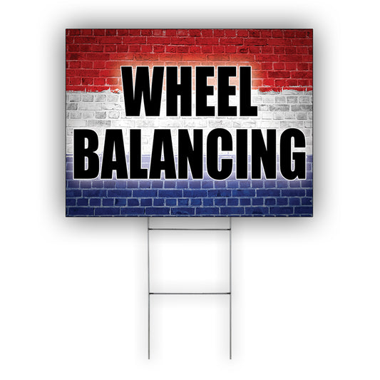 Wheel Balancing Coroplast Yard Sign