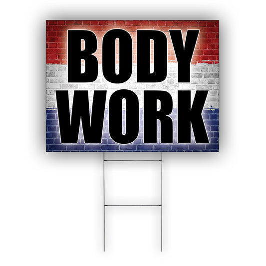 Body Work Coroplast Yard Sign