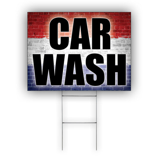 Car Wash Coroplast Yard Sign