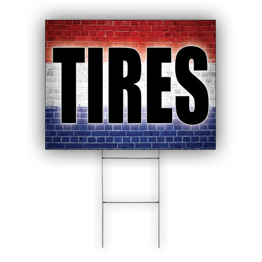 Tires Coroplast Yard Sign