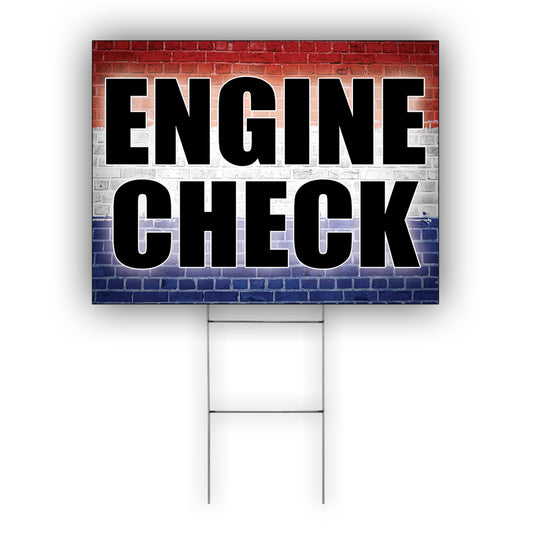 Engine Check Coroplast Yard Sign
