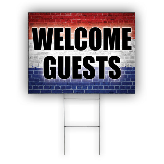 Welcome Guests Coroplast Yard Sign