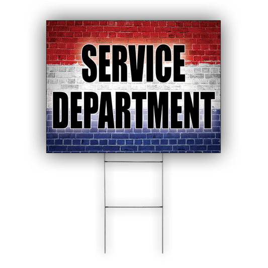 Service Department Coroplast Yard Sign