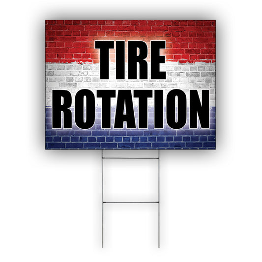 Tire Rotation Coroplast Yard Sign