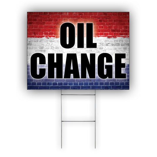 Oil Change Coroplast Yard Sign