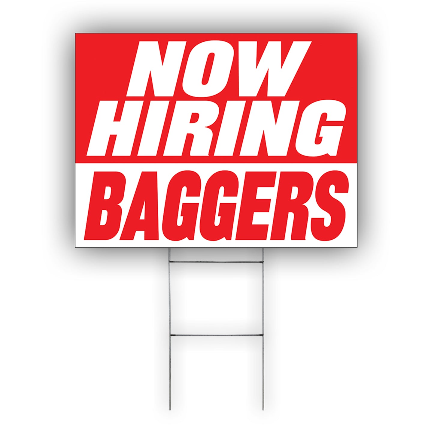 Now Hiring Baggers Coroplast Yard Sign