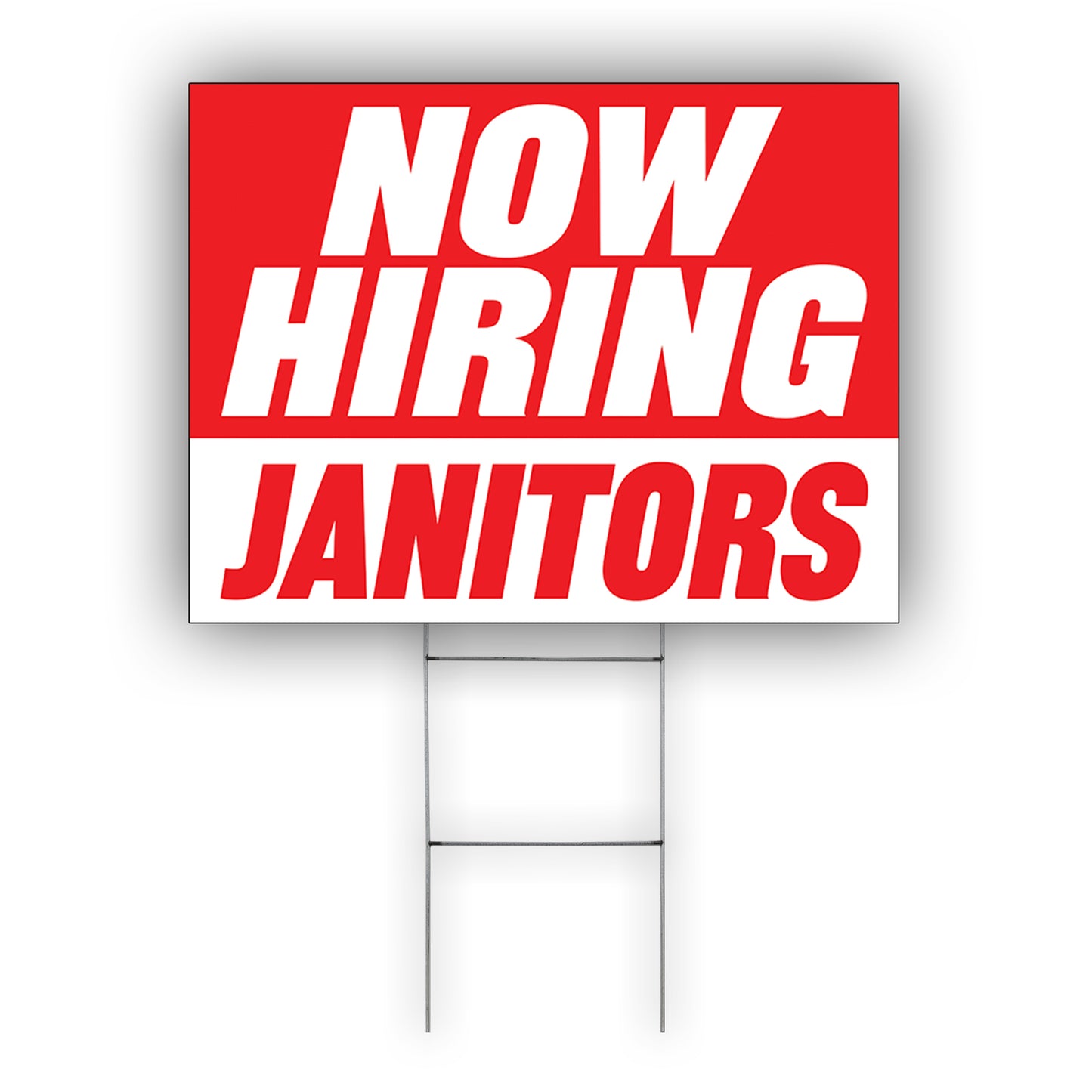 Now Hiring Janitors Coroplast Yard Sign