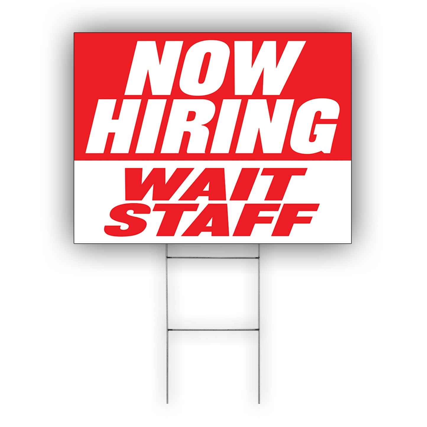 Now Hiring Wait Staff Coroplast Yard Sign