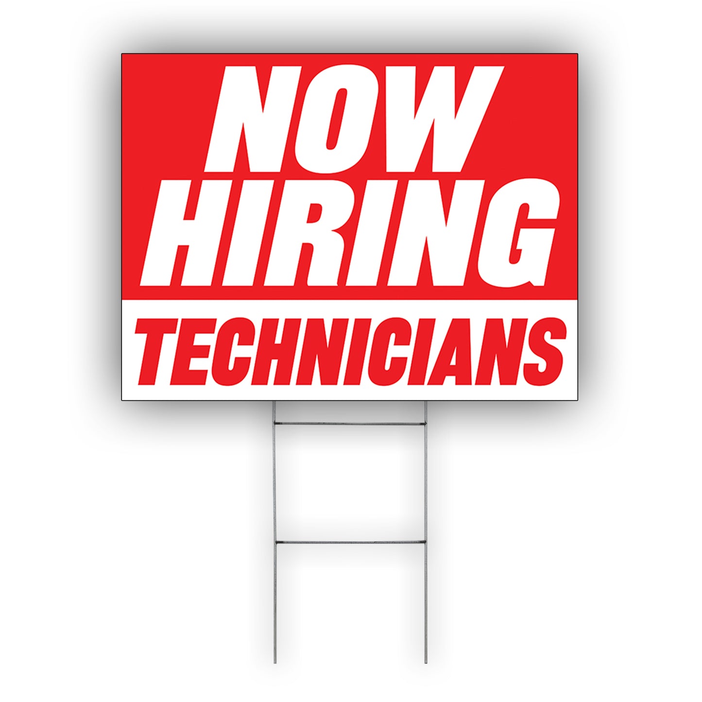 Now Hiring Technicians Coroplast Yard Sign