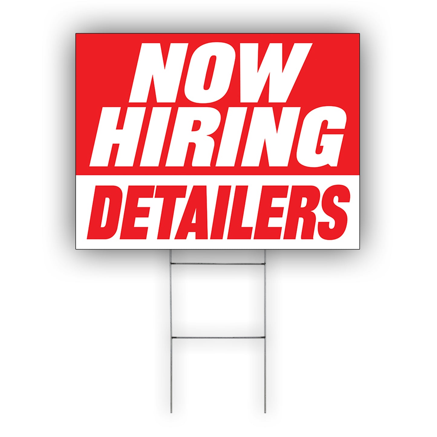 Now Hiring Detailers Coroplast Yard Sign