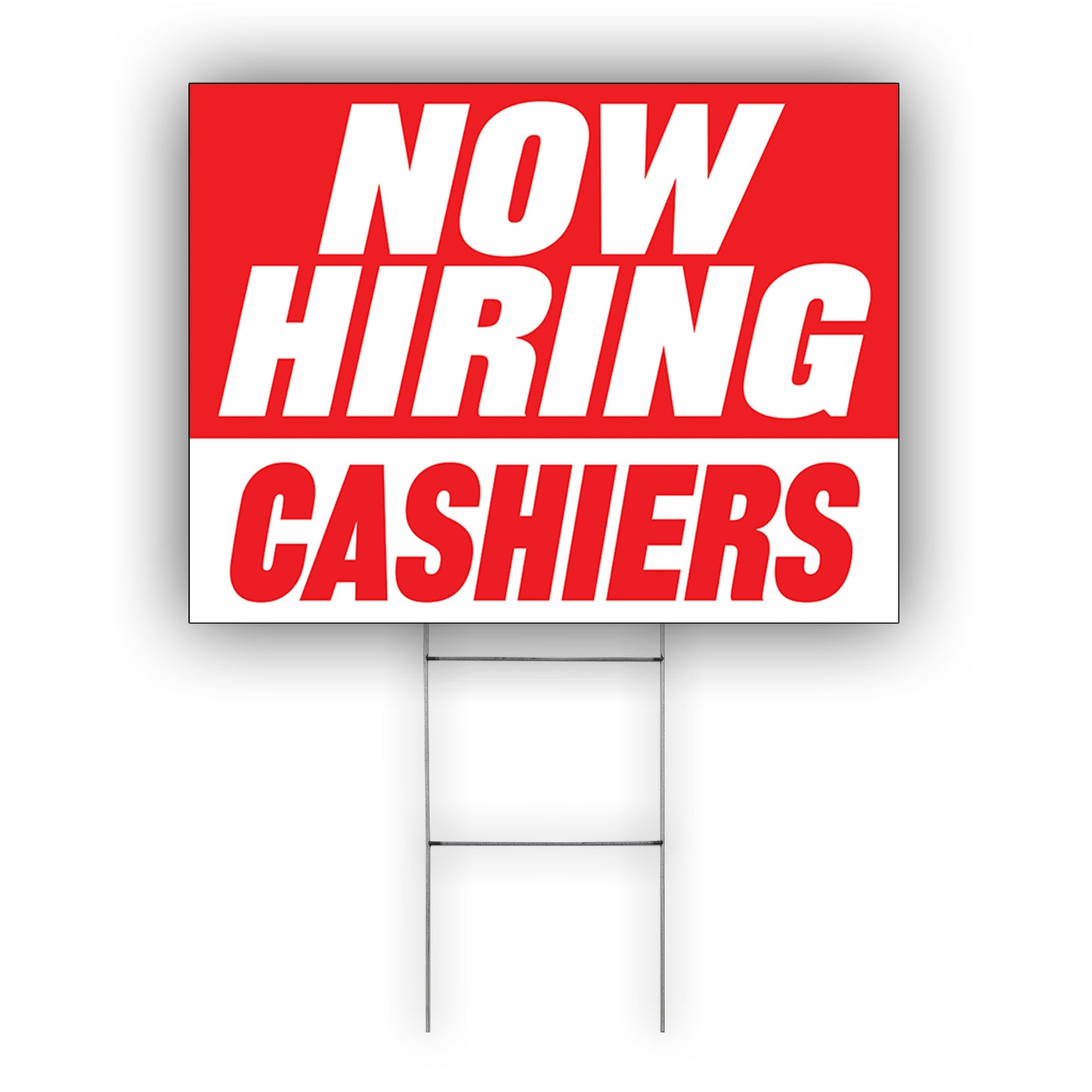Now Hiring Cashier Coroplast Yard Sign