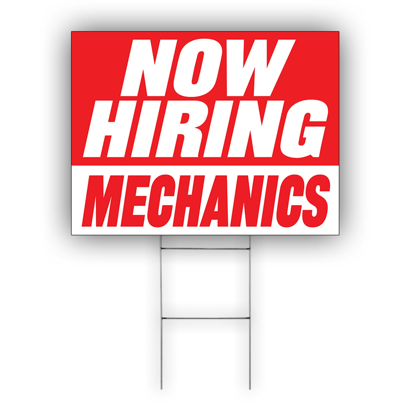 Now Hiring Mechanics Coroplast Yard Sign