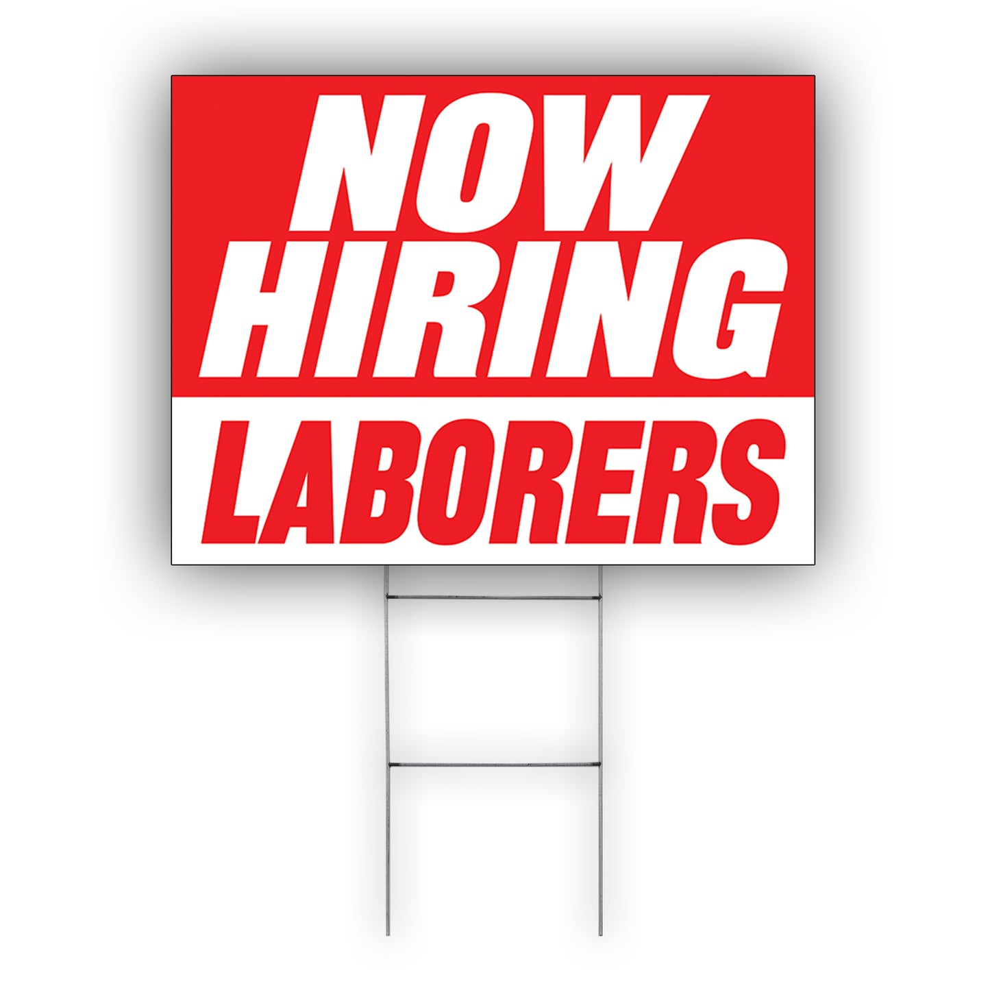 Now Hiring Laborers Coroplast Yard Sign