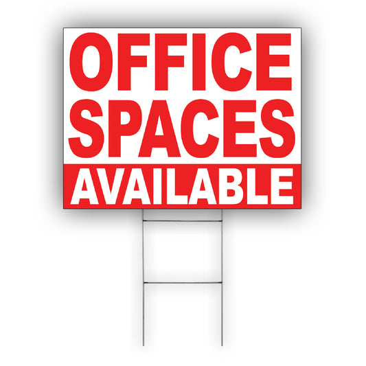 Office Spaces Available Coroplast Yard Sign