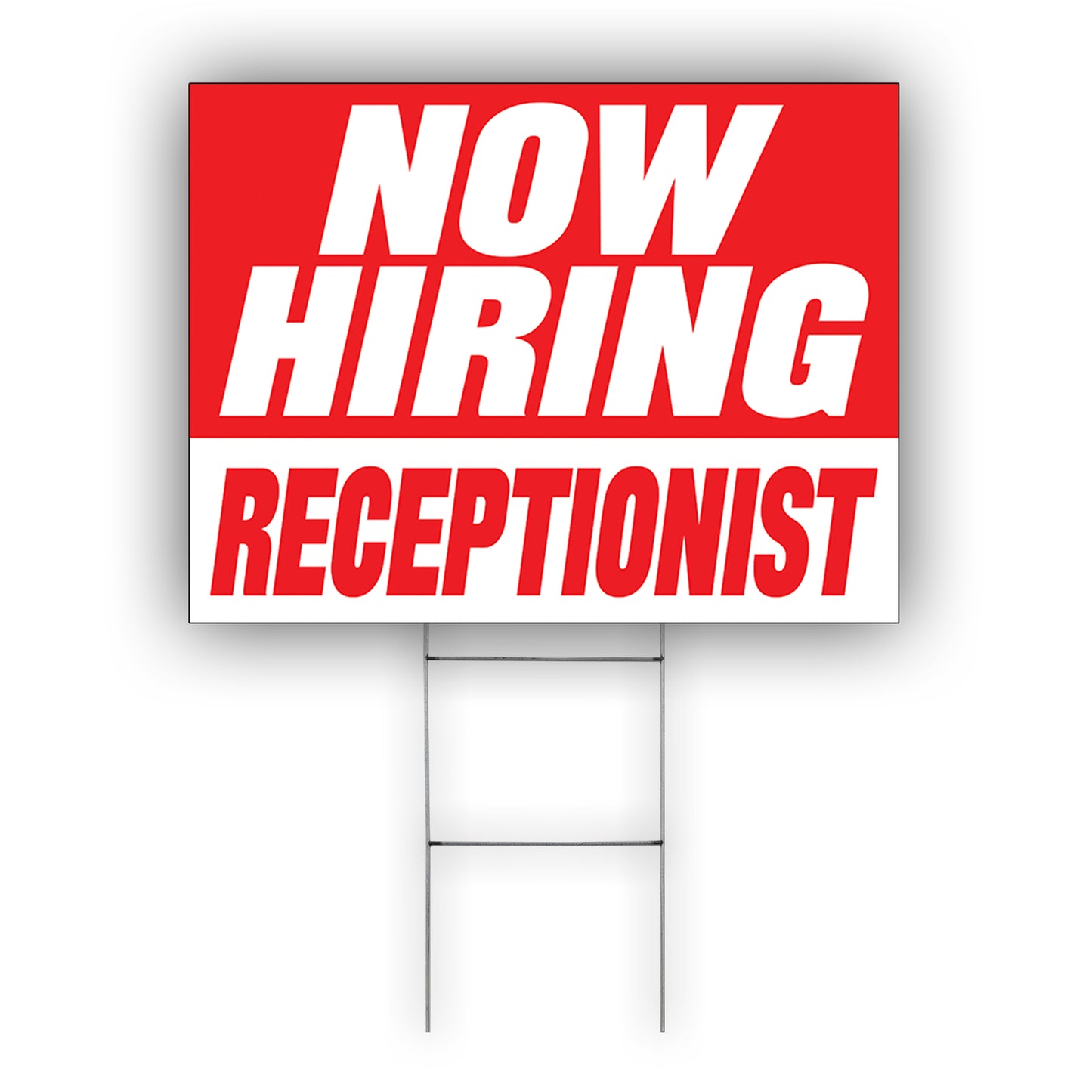 Now Hiring Receptionist Coroplast Yard Sign